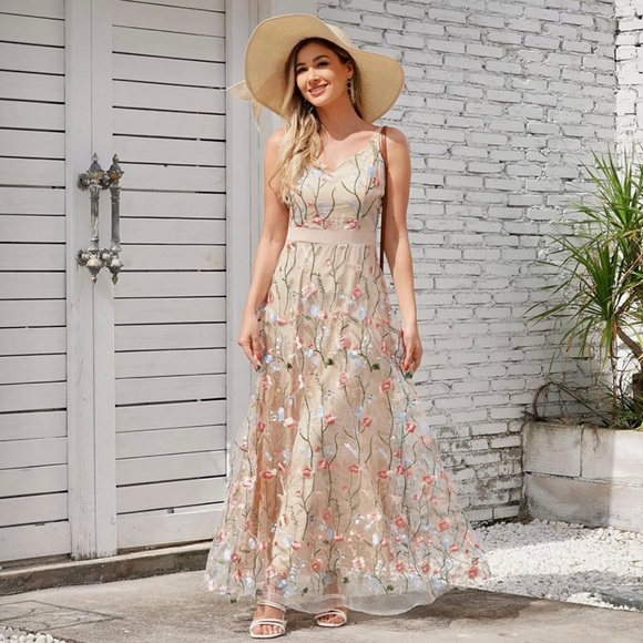 Floral Embroidered Dress - Picture 1 of 3